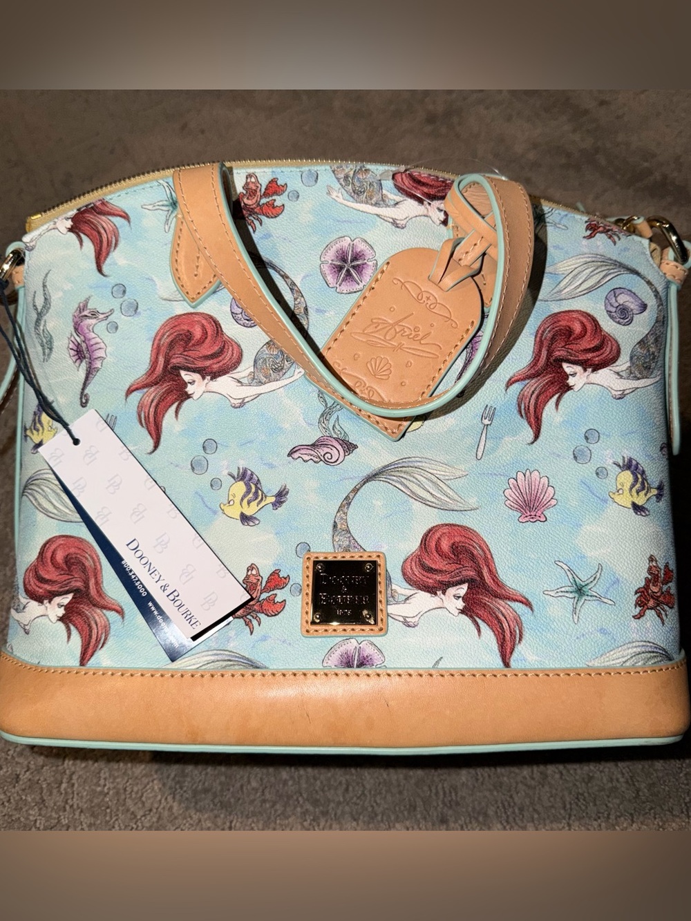 NWT 2019 Disney Dooney & Bourke Little Mermaid Ariel CrossbodyDome Satchel Purse